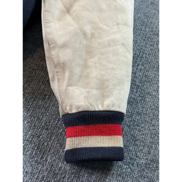 Vintage Nike US Soccer Varsity Jacket Mens Small Navy Blue Wool Leather Sleeves - Picture 9 of 16